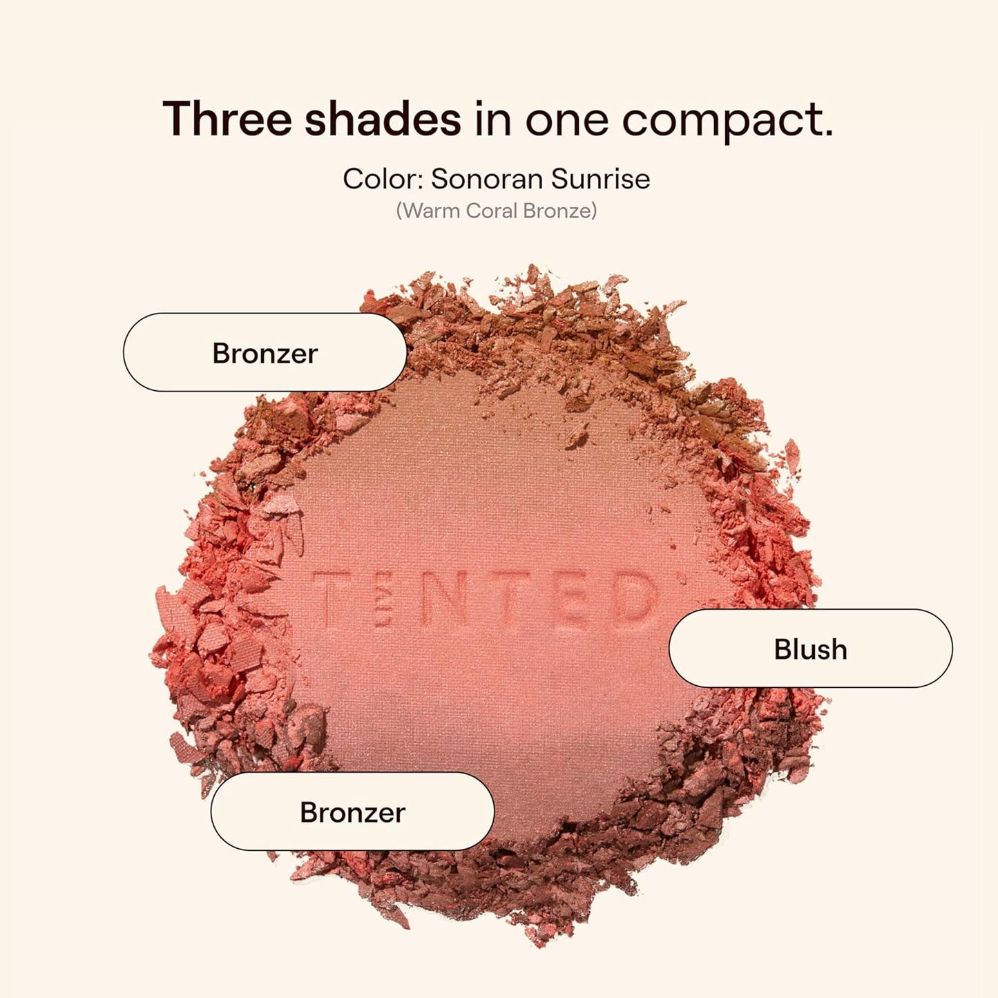 Live Tinted Huebeam Gradient Blushing Bronzer - Lightweight, Highly-Pigmented, Buildable & Blendable - Sunkissed, Glowy, Even Toned Skin Face Blush and Bronzer - Sonoran Sunrise