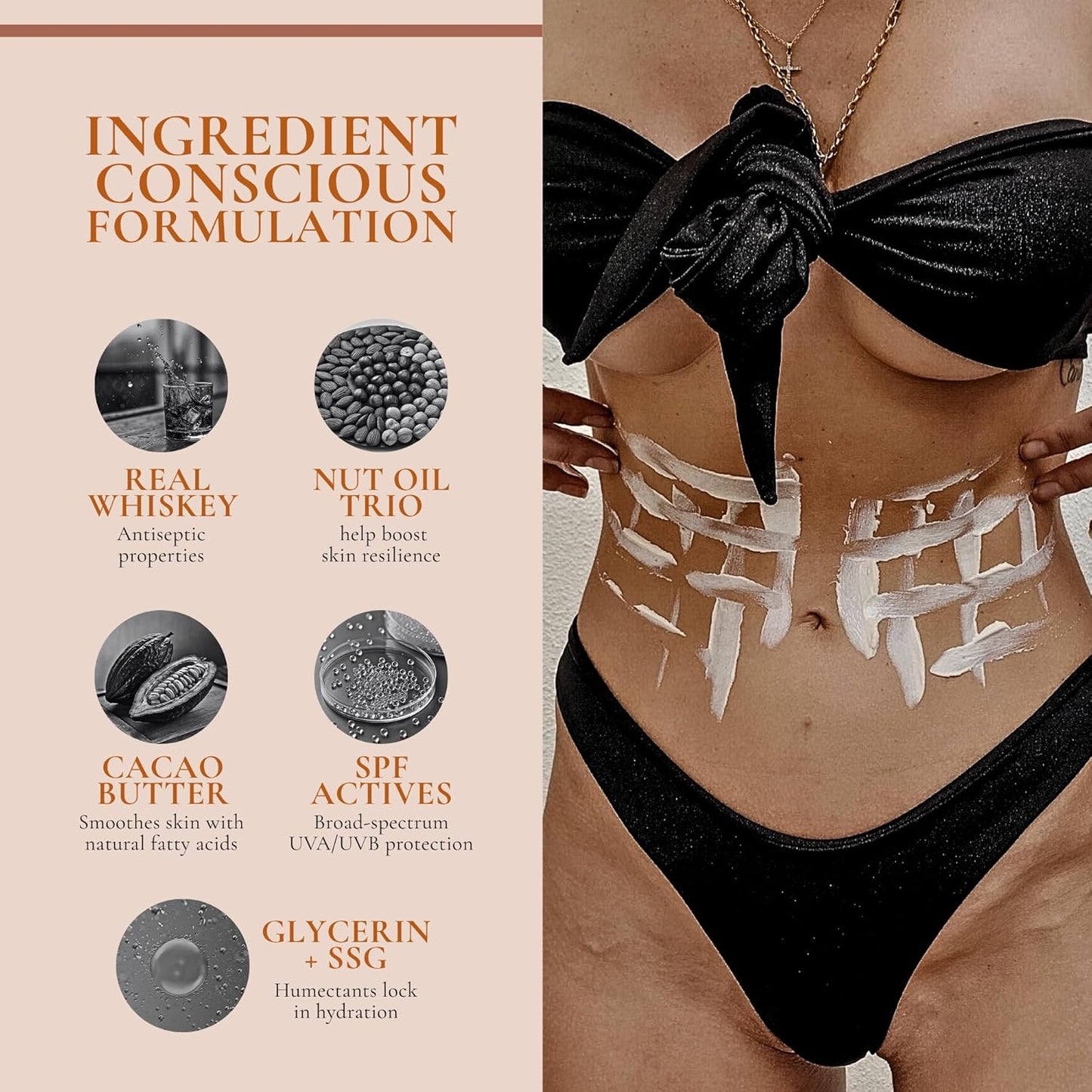 ed&i DURING Sunscreen Lotion for Body, SPF 30 Broad Spectrum Full Body Sun Screen w/UVA & UVB Protection, Moisturizing & Lightweight. Whiskey Cacao Scent – 5.07 oz