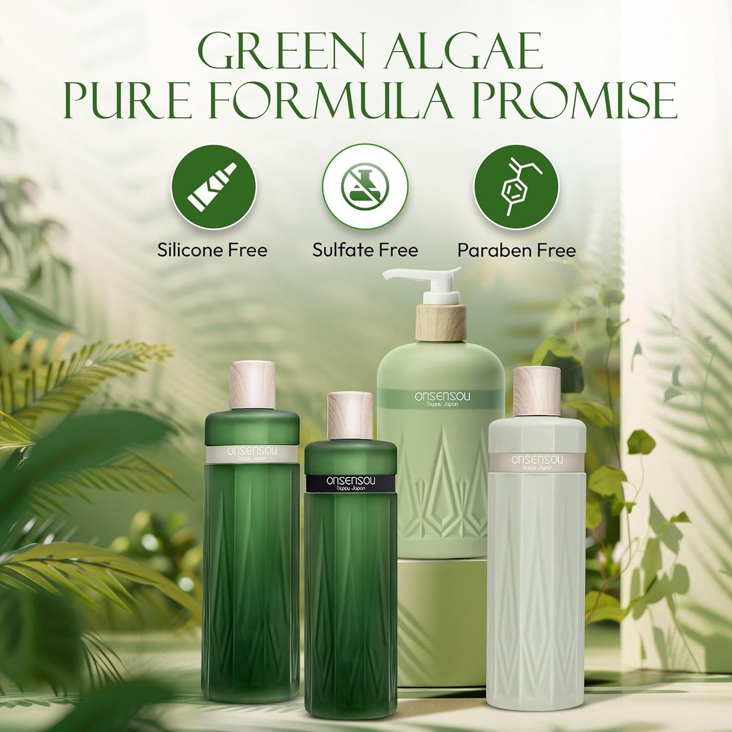 Hair Treatment for Sensitive Scalp & Dry, Damaged Hair Women & Men, Deep Conditioner with Hot Spring Yeast & Greens Extract from Japan, Silicone & Sulfate Free, Daily Use, 10.1 Fl Oz