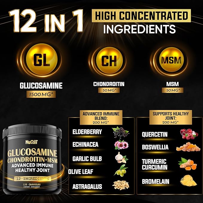 Glucosamine Chondroitin MSM with Immune & 2000mg - 120 Capsules