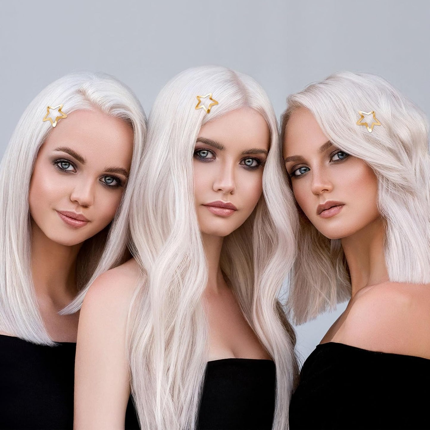 Joez Wonderful 20 Pcs Gold Star Hair Clips, 1.18"/3cm Metal Snap Hair Clips, Cute Star Clips Hair Barrettes, Non-Slip Fashion Stars Hair Accessories for Women Girls