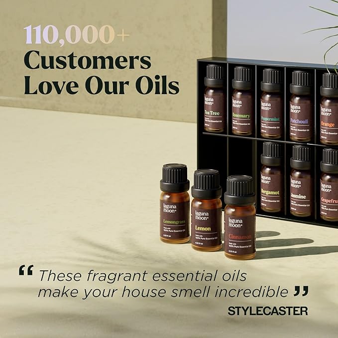 Essential Oils Set - 16 Pcs Premium Grade Home Essentials Oils - for Diffusers, Fragrance, Scents for Candle Making, Soap, Slime - Natural Aromatherapy Oils for Skin & Hair - Home, Office, Car
