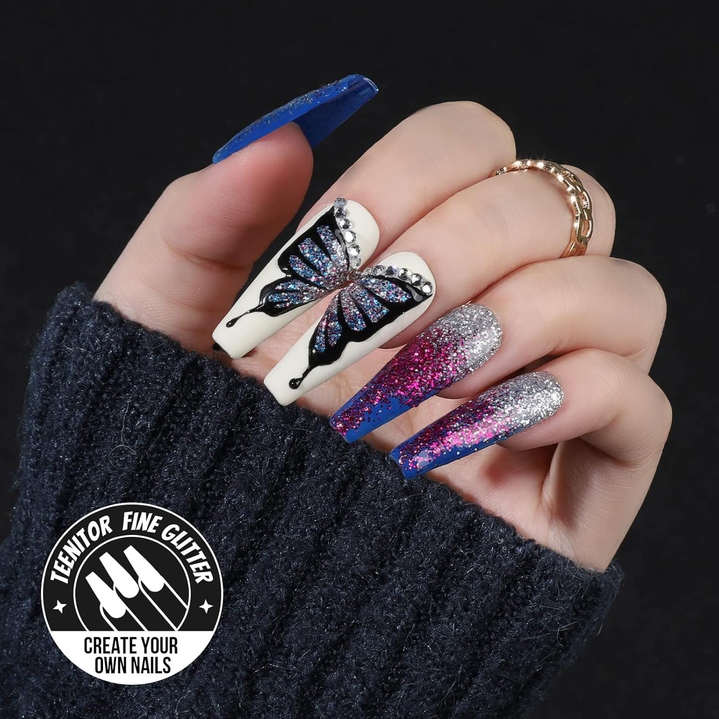 Teenitor Fine Glitter, 32 Jars, Each 8g GlitterAssorted Set for Color Arts and Craft , Eyeshadow, Makeup, Nail Art Pigment