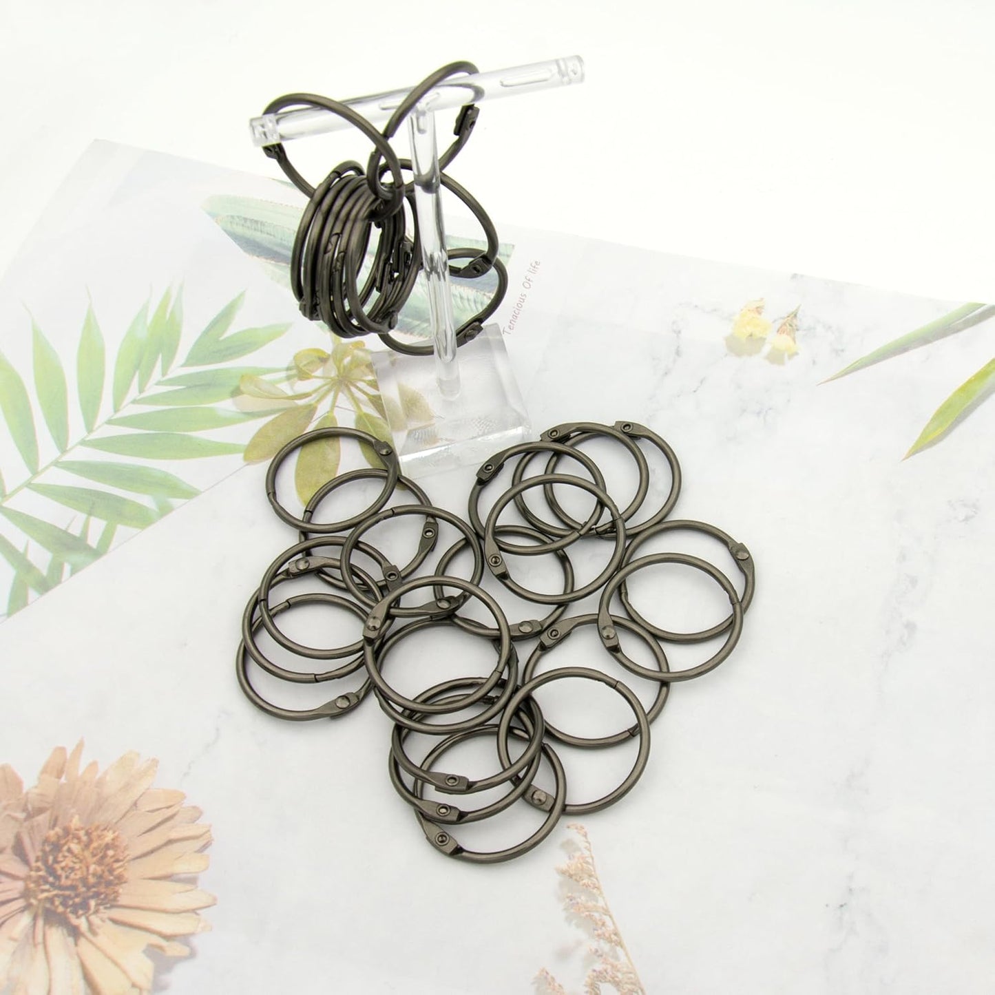 Loose Leaf Binder Rings Inner Dia: 1 inch(25.5mm) 100pcs Metal Gun Black Book Binder Rings Paper Rings Clips Key Rings Index Cards Rings Great for Home School Office