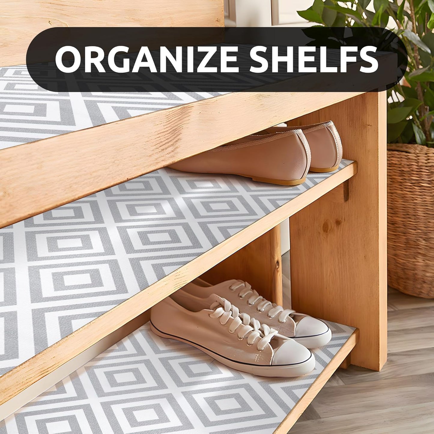 RAY STAR 12X120 Inch Shelf Liner for Kitchen Cabinets, Non-Adhesive Cabinet Liner Washable, PVC Drawer Liner for Dresser Non-Slip Bathroom (Modern Grey)(5 Roll)