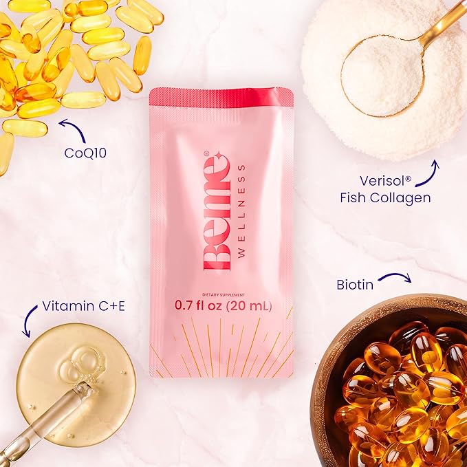 BeMe BeRadiant Peach & BeZen Bundle - Liquid Collagen & Magnesium Glycinate L-Theanine Supplements