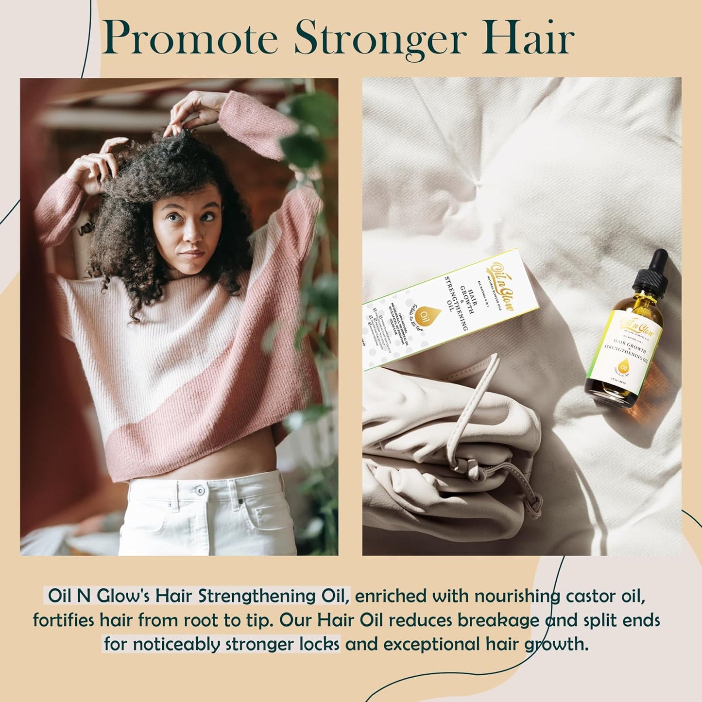 USDA Certified Organic 8 in 1 Natural Hair Growth Serum & Strengthening Oil with Rosemary, Castor, 100% Vegan Jojoba, Coconut, Grape Seed, Ginger & Scalp DHT Blocker Peppermint Oil -2 FL