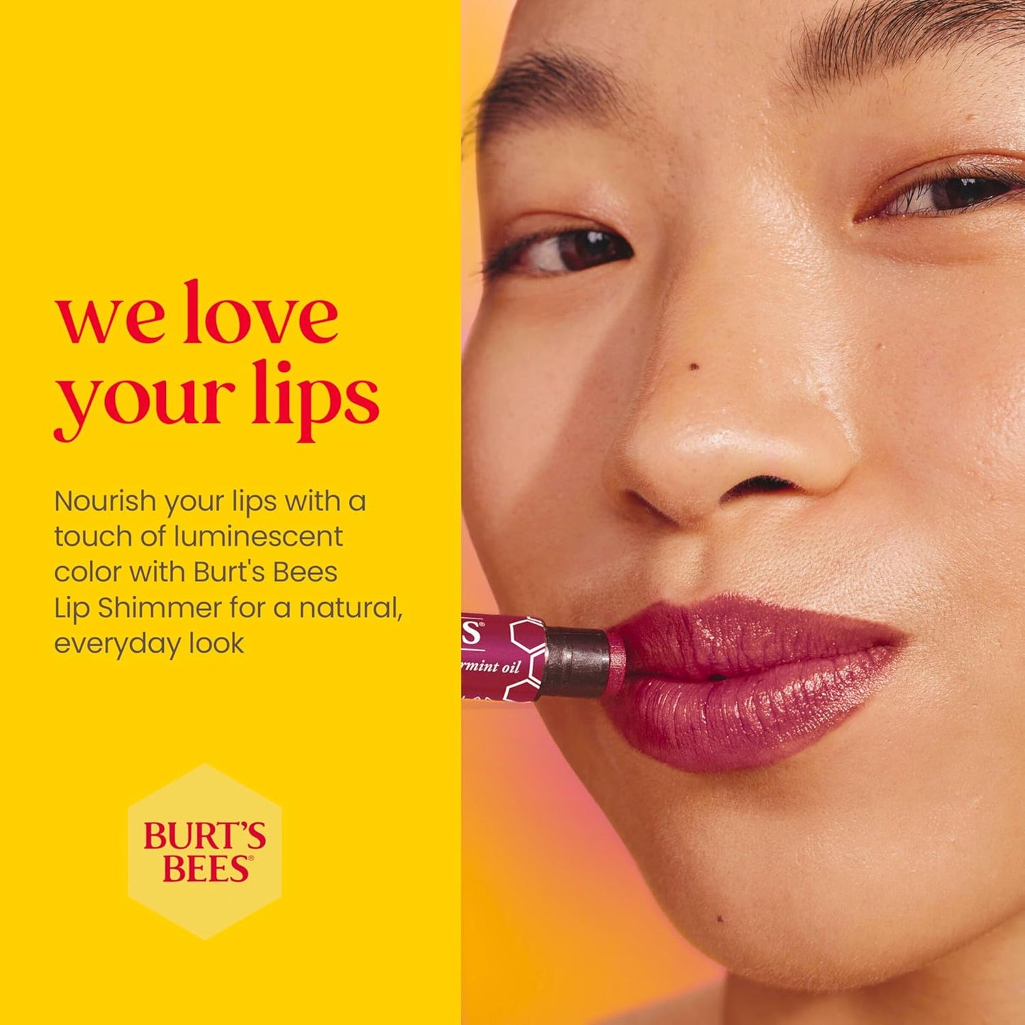 Burt's Bees Lip Shimmer Pink Collection, Tinted Lip Balm Stick, Moisturizing for All Day Hydration with Natural Glowy Pigmented Finish & Buildable Color, 3 Shades; Value Pack, 3 Tubes x 0.09 Oz