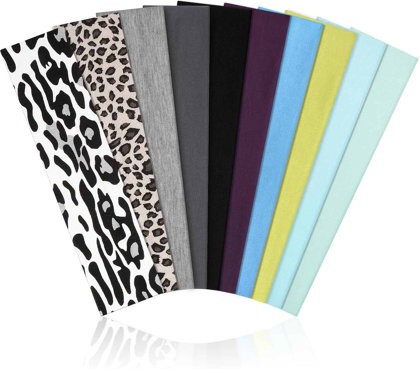 10 PCS Headbands for Women - Fashion Non Slip Cotton Headbands for Women and Men Perfect for Sports and Outdoor Activities in Summer,Including Running, Yoga, Cycling, Gym Workouts