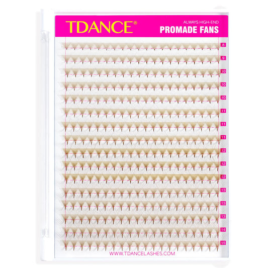TDANCE Premade Fans Eyelash Extensions 320 Fans Pre Made Fans Lash Extensions Middle Stem Heat Bonded Premade Lash Fans Volume Lash Extensions(320-BROWN-10D-0.07-D-8-15mm)