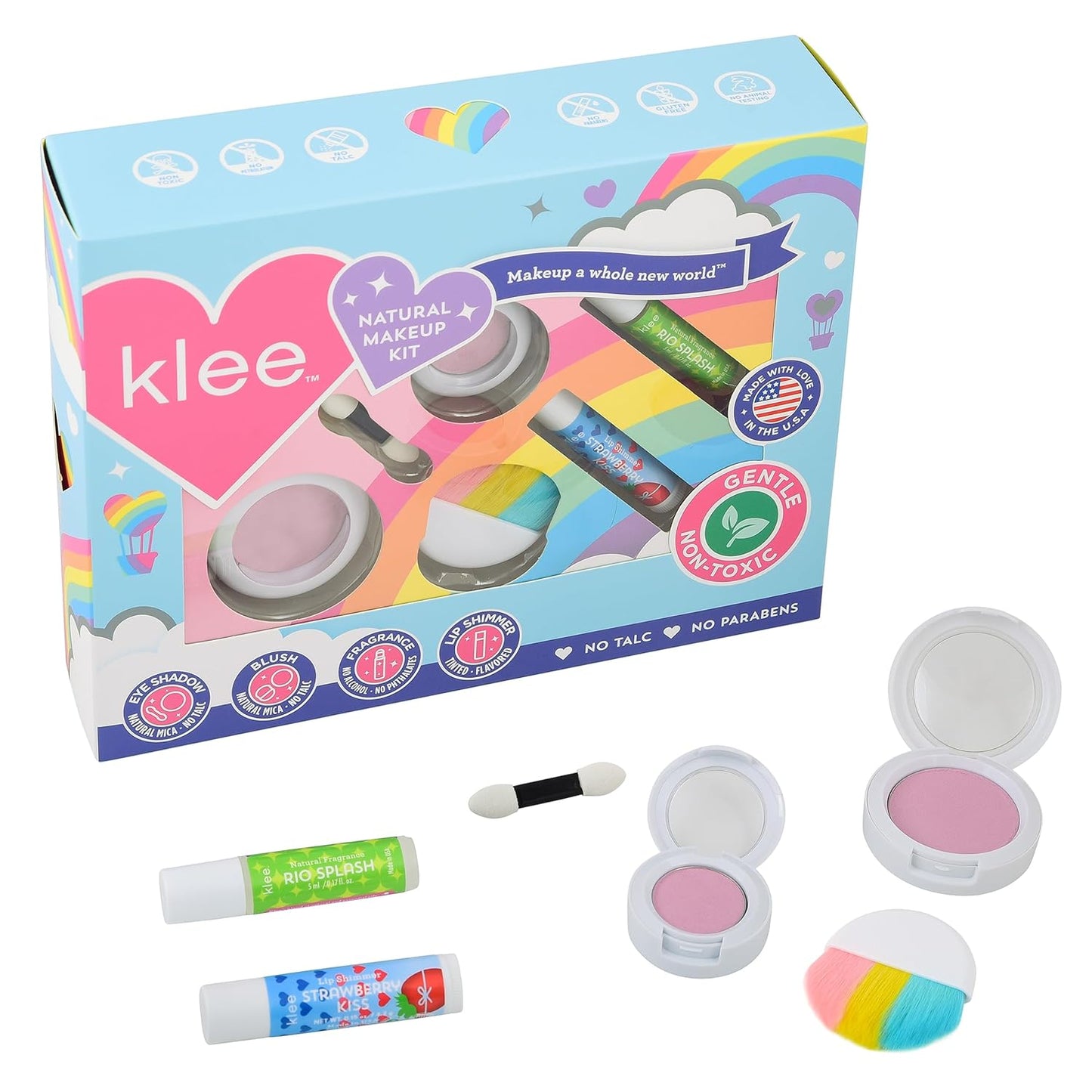 Klee Naturals Mineral Makeup Kit. Gentle and Non-Toxic. Kid-Friendly. Made in USA. (After the Rain)