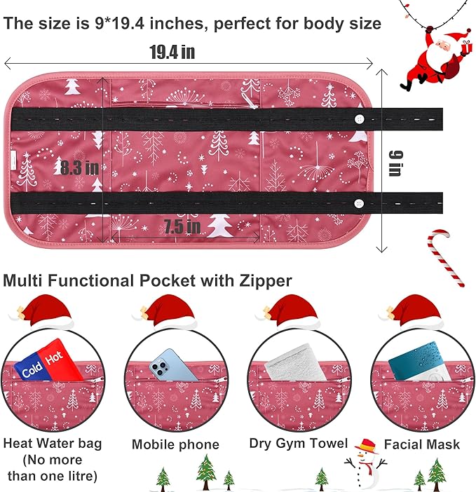 Leekalos Castor Oil Pack Wrap, Reusable Organic Castor Oil Packs for Liver Detox, Castor Oil Packs with Adjustable Elastic Strap for Christmas Gifts (Castor Oil Not Included) (Christmas Tree)