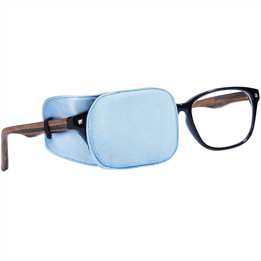 Astropic Silk Eye Patch for Adults Kids Glasses to Cover Either Eye (Medium, Sky Blue)