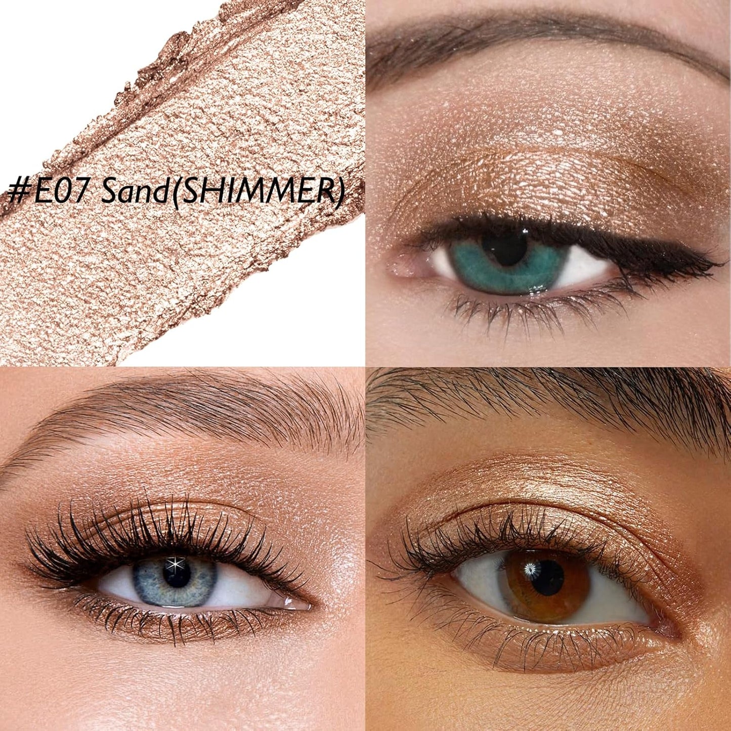 Glitter Eyeshadow Stick - Sand Shimmer Long Lasting Cream Eye Shadow Pencil Buildable Sparkling Face Highlighter Makeup, Lightweight Waterproof & Smudge Proof for Easy Application