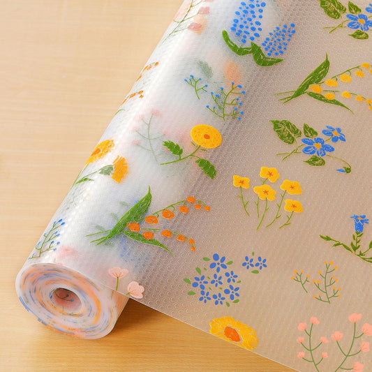 INNOLITES Shelf Liner, Non-Adhesive Floral Cabinet Drawer Liner for Kitchen, Waterproof Oil-Proof, EVA Easy to Clean & BPA-Free (11.8" x 118")