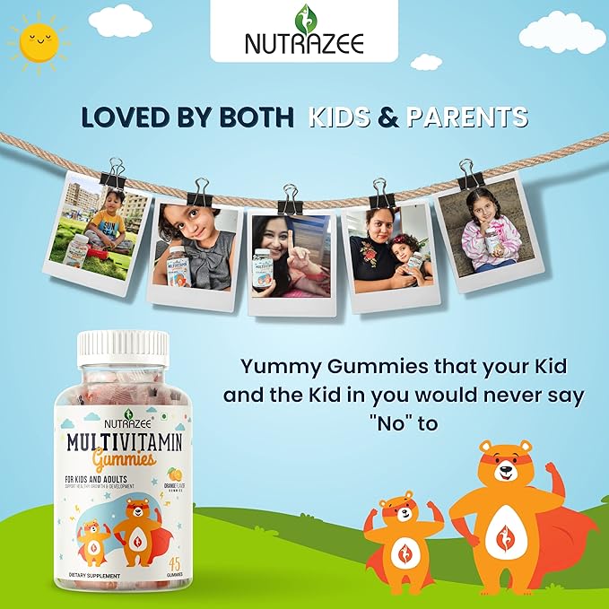 Multivitamin Gummies for Kids, Men & Women, Supplement with Biotin & Essential Vitamins for Healthy Growth, Development & Immunity, 45 Gummy Bears