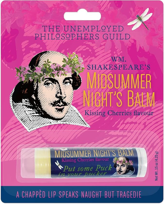 Shakespeare's Midsummer Night's Lip Balm Tube, Cherry Flavored - Cruelty-Free and Made in the USA from Natural and Imported Ingredients