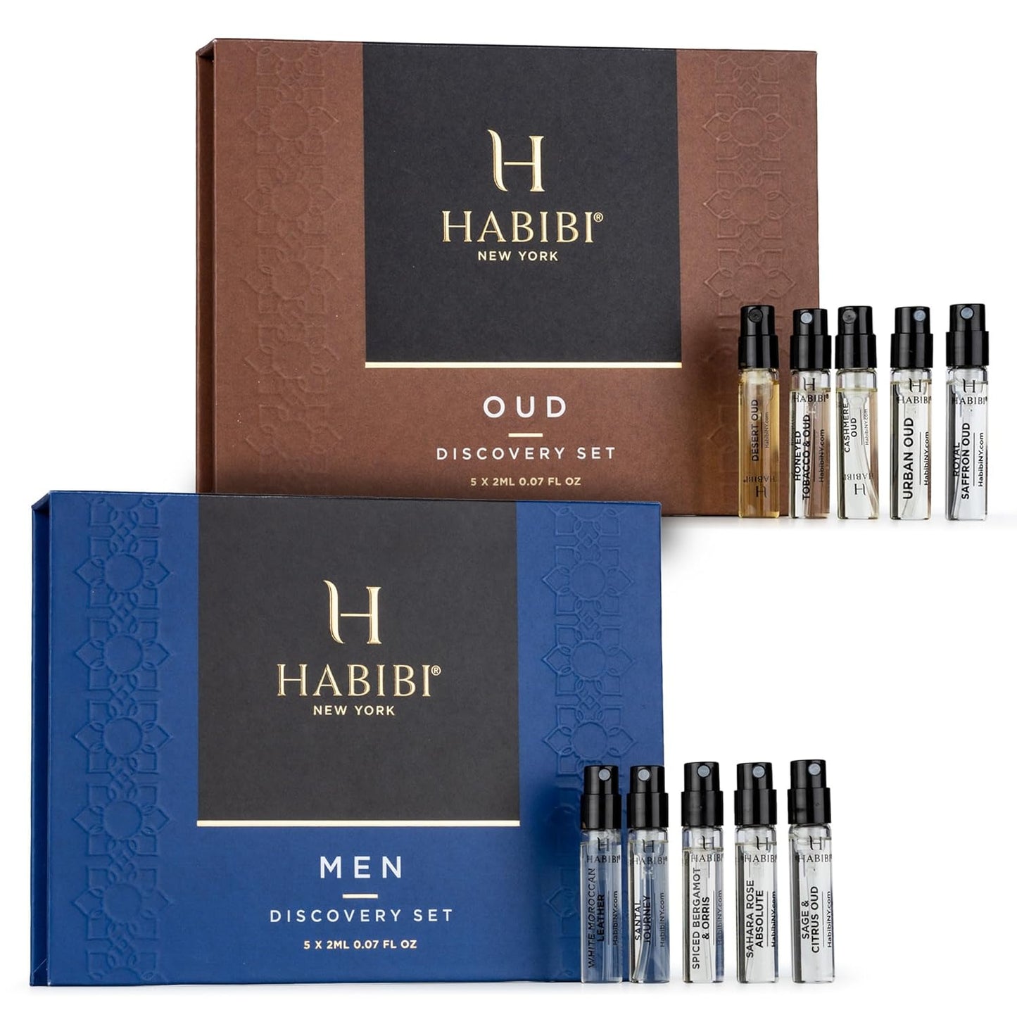H HABIBI Men's Perfume & Oud Perfume Sample Sets - Cologne for Men, Men's Cologne Sampler,10 Mini Sprays (2 mL Each), Made in USA