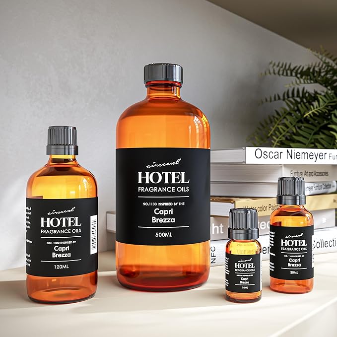 AirScent Capri Brezza Diffuser Oil - Volcano-Inspired Premium Fragrance Oil No. 1100 for Ultrasonic and Waterless Diffusers and Crafting - 10 mL, 0.34 fl oz Glass Bottle with Dropper