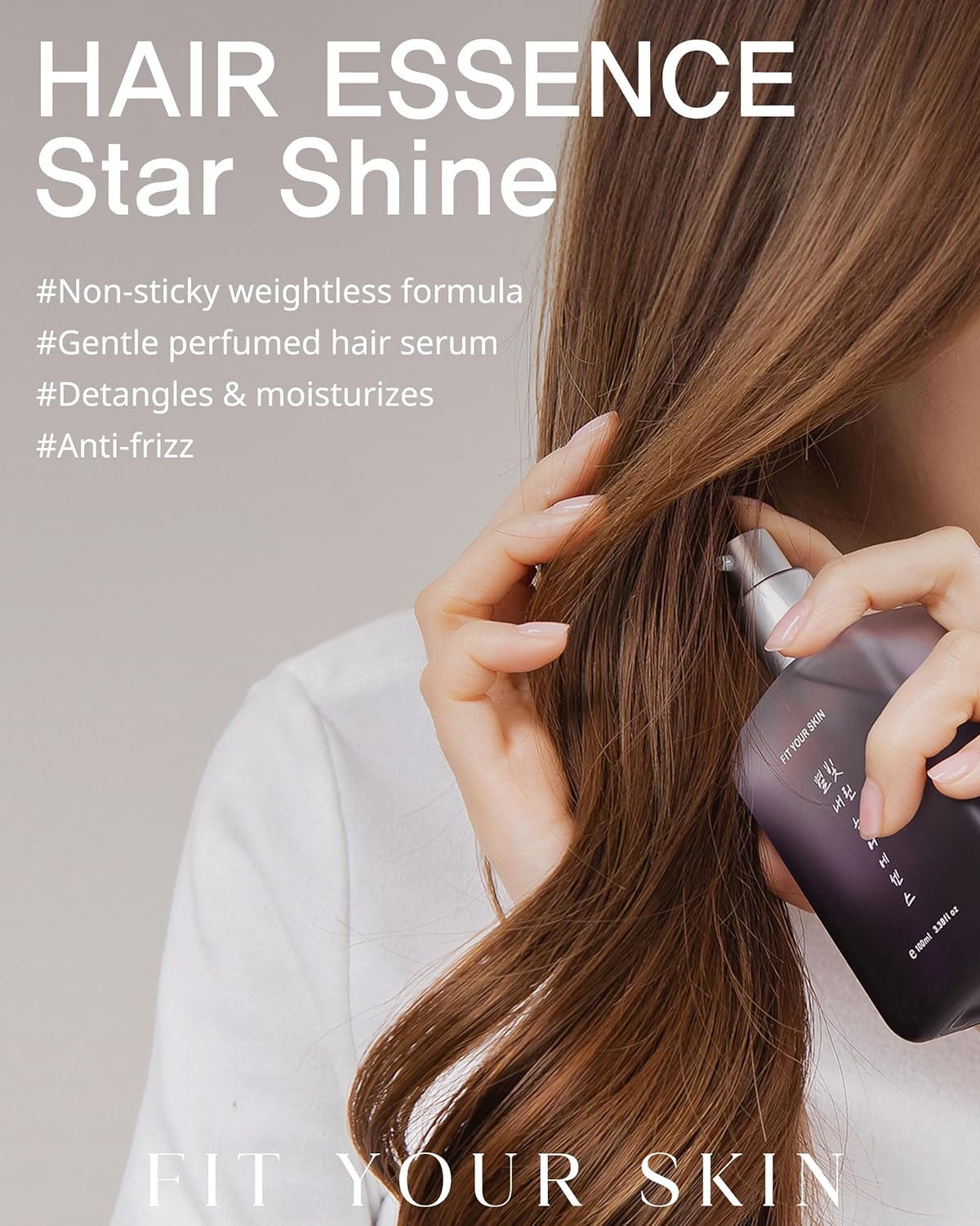 Star Shine Hair Essence - Frizz Control Nourishing Hair Oil Serum for Damaged & Dry Hair - Smooths Ends Adds Shine - Nature Derived Oil & Argan Oil - Floral Musk Scent - 3.38 fl.oz