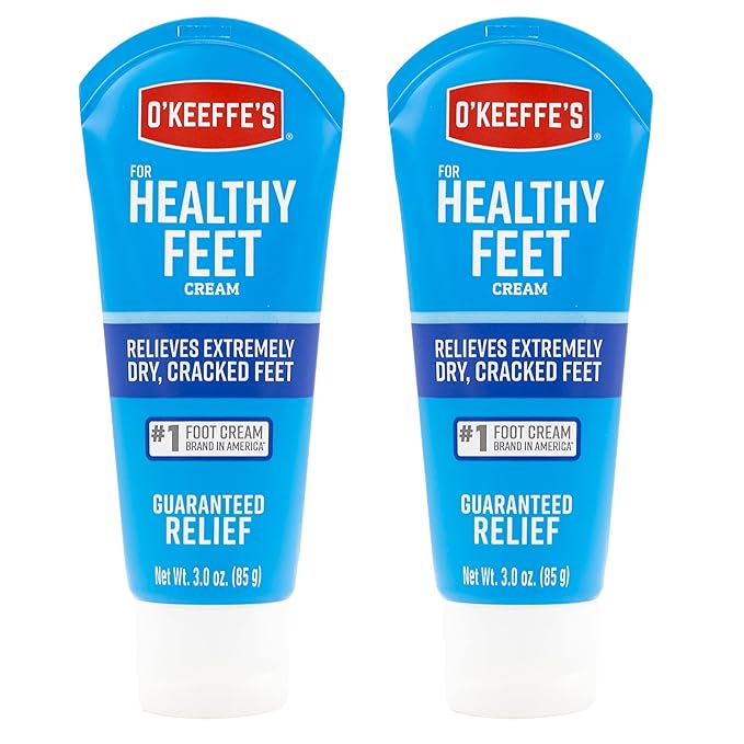 O'Keeffe's for Healthy Feet Foot Cream - 3 oz Tube (2 Pack) - Guaranteed Relief for Extremely Cracked, Dry Feet, Repairing Skincare, Instantly Boosts and Retains Moisture Levels