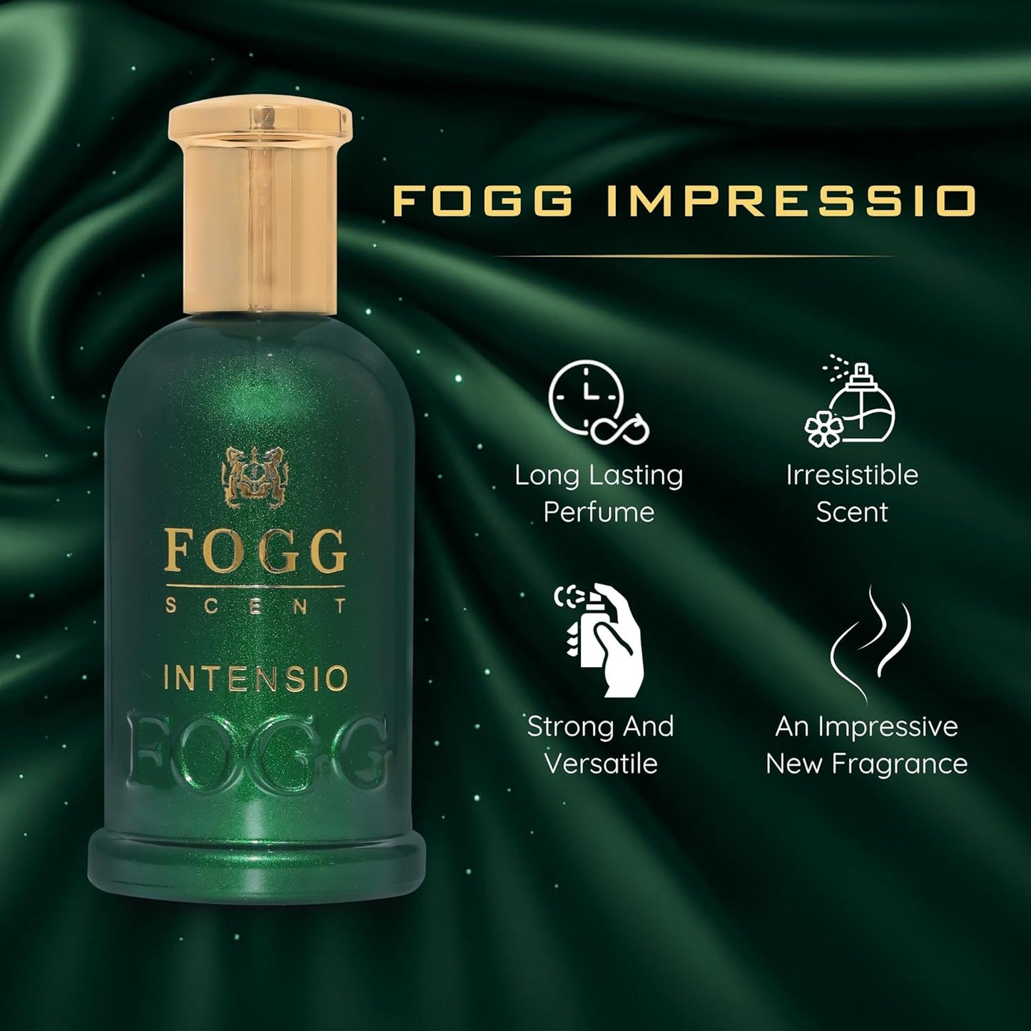 FOGG Intensio Eau de Parfum for Men | Long-Lasting Perfume with Mandarin, Lemon & Neroli Notes | Fresh, Masculine Fragrance | Gift-Ready Cologne – 3.38oz (100ml)