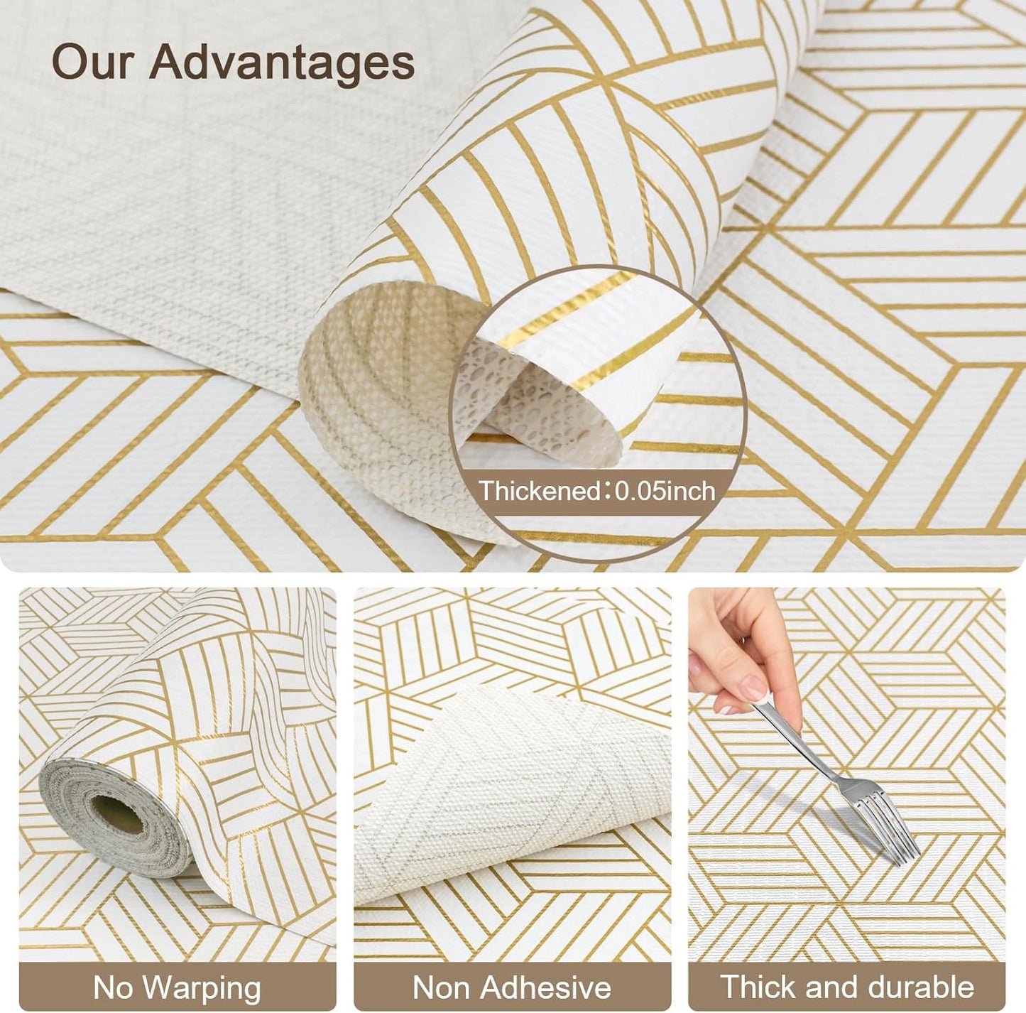 OcePor Non-Adhesive Drawer and Shelf Liner 24IN x 20FT，Non-Slip Kitchen Cabinet Liner Non-Adhesive Thick Strong Grip Waterproof Washable