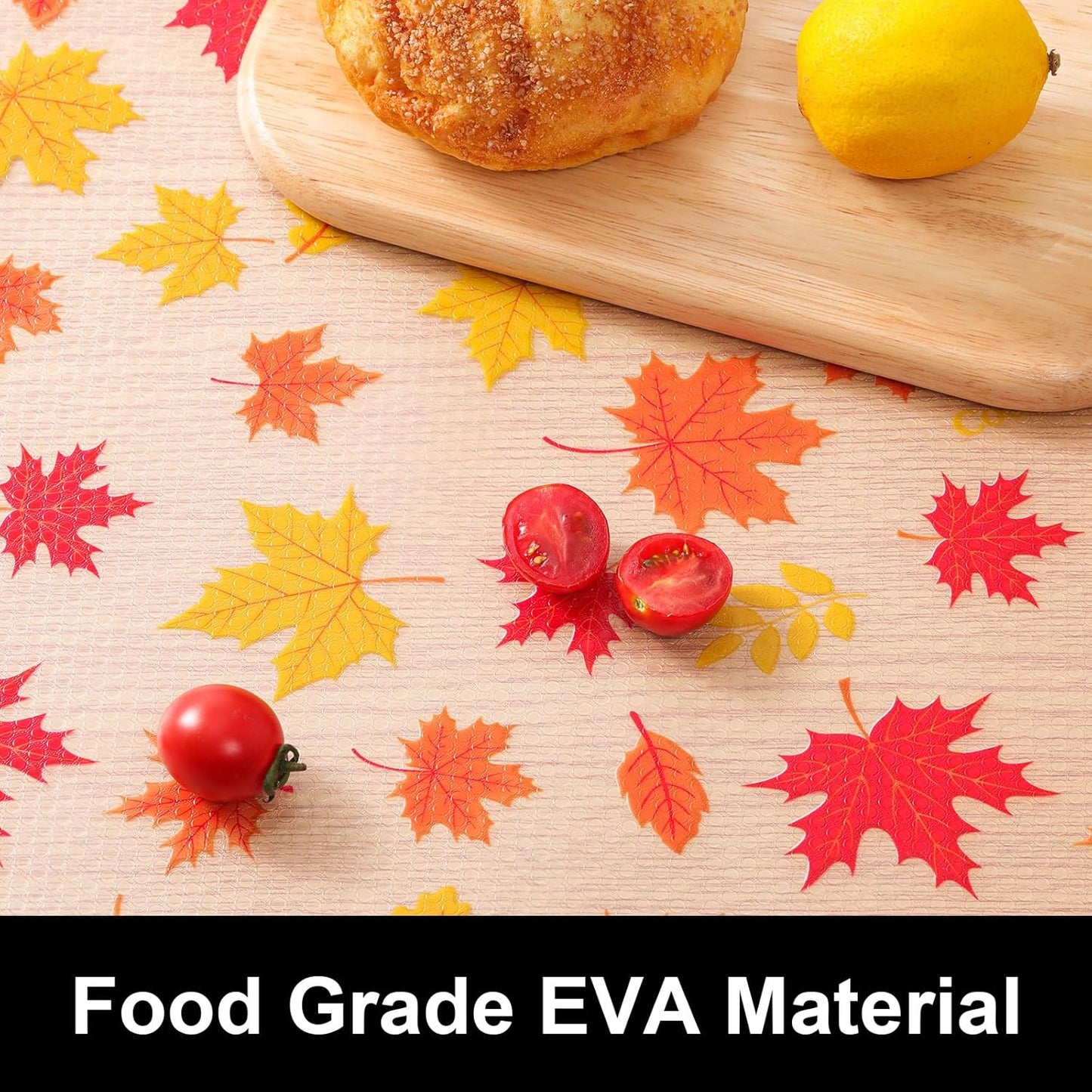 Cooyes Shelf Paper for Kitchen Cabinets Non Adhesive, Waterproof & Oil-Proof Kitchen Drawer Liner for Refrigerator Drawer Fridge Cupboard, (17.7 Inch W x 360 Inch L, Pumpkin Orange)