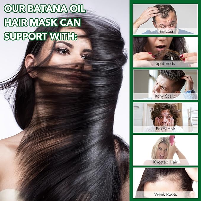 Batana Oil Hair Mask (4.2 Fl Oz) - Deep Conditioning Treatment for Strengthening, Nourishing & Repairing Dry, Damaged & Frizzy Hair of All Types