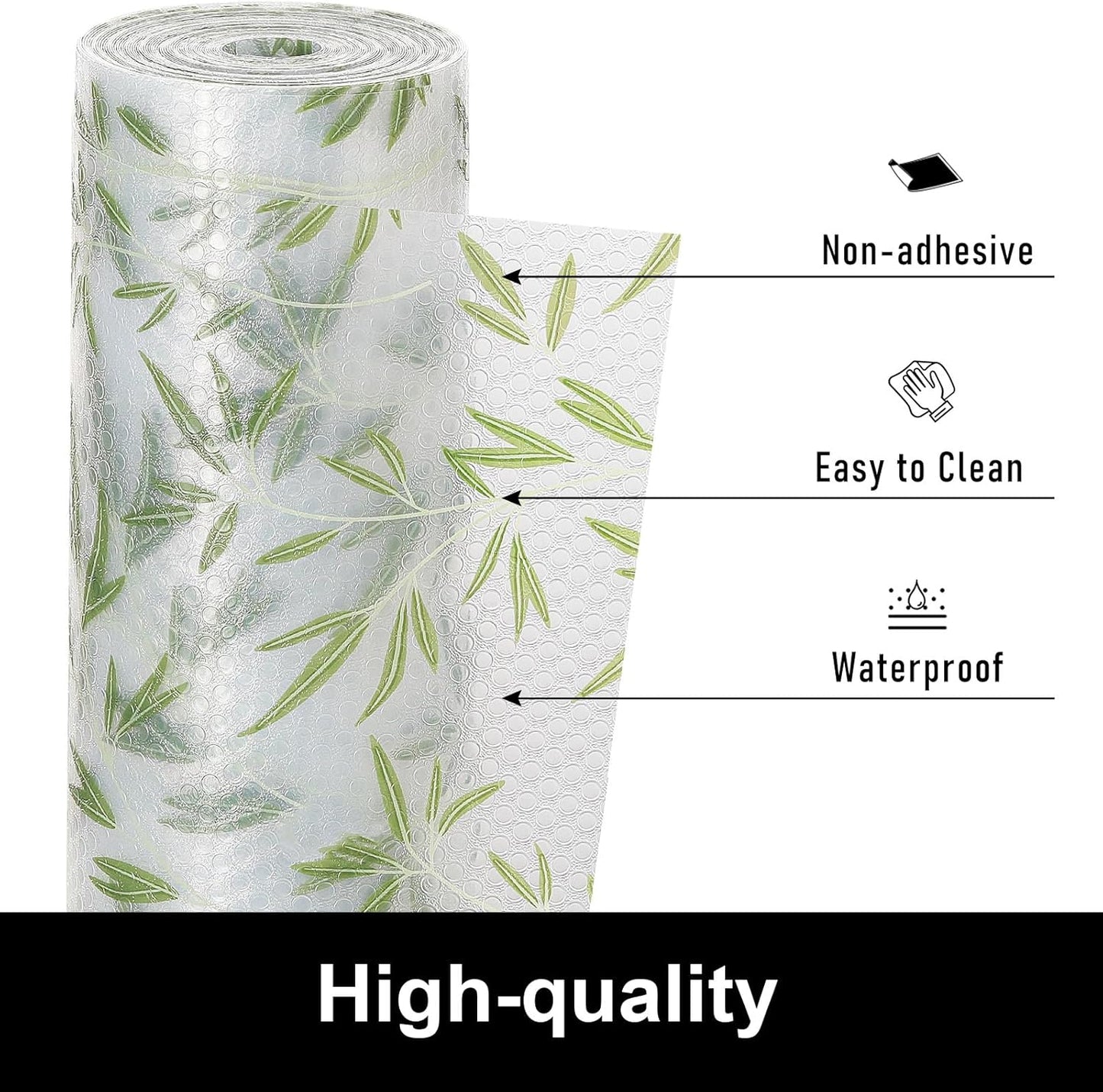 Cooyes Drawer Liner Shelf Liners for Kitchen Cabinets Refrigerator Liners Waterproof & Oil-Proof Kitchen Cupboard Liner Drawer Mats EVA Material Non Adhesive Fridge Liner for Shelves