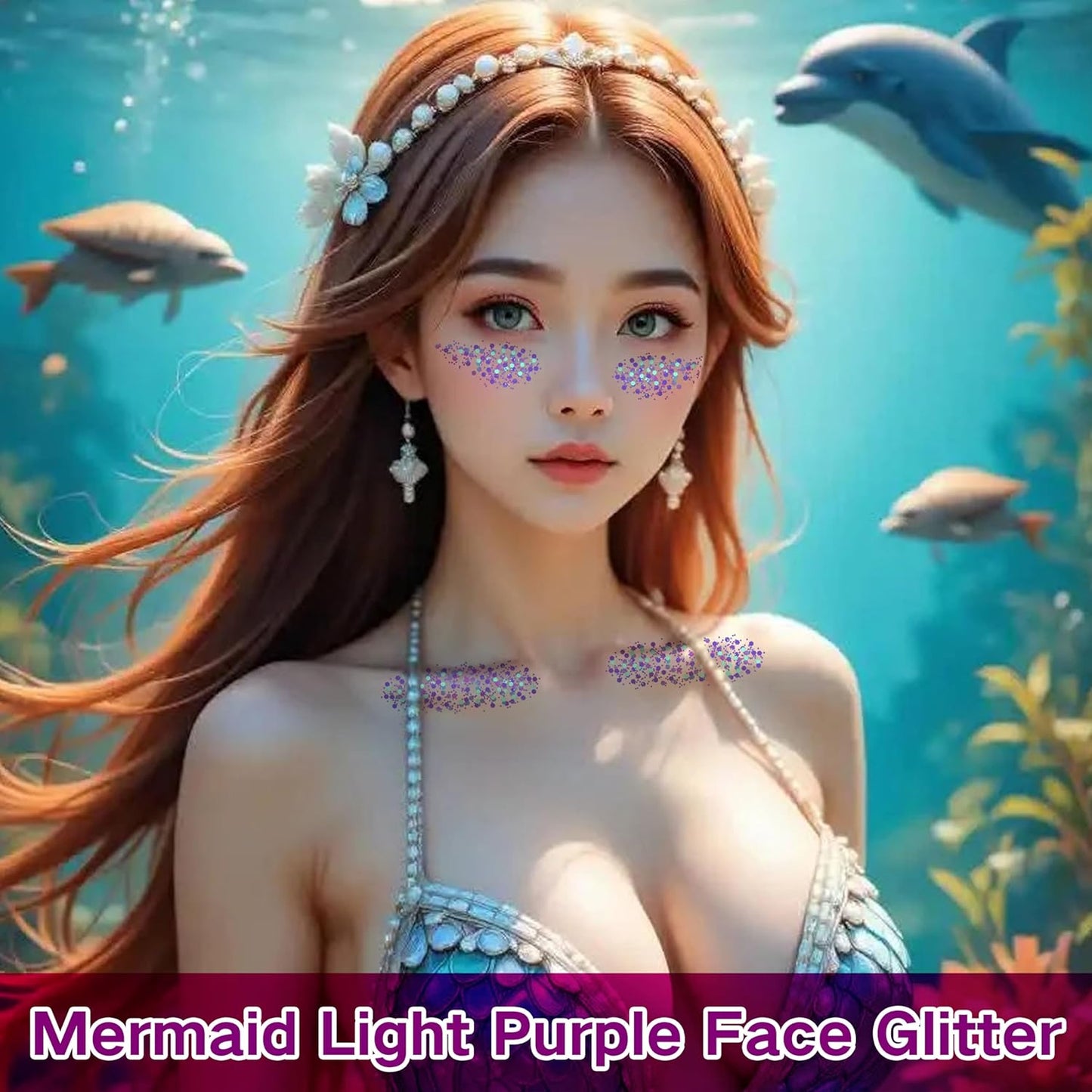 Purple Face Glitter Gel,4 Styles Butterfly Style Body Glitter Mermaid Costume for Kids,Mardi Gras Outfit for Women,Sparkling Hair Glitter Makeup Rave Festival Accessories,40g/1.41 oz