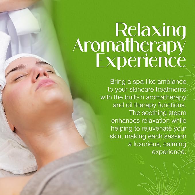 3-in-1 Facial Steamer with High Frequency, 3 Electrodes, 5 Diopter Magnifying Lamp, Silent Timer & Aromatherapy