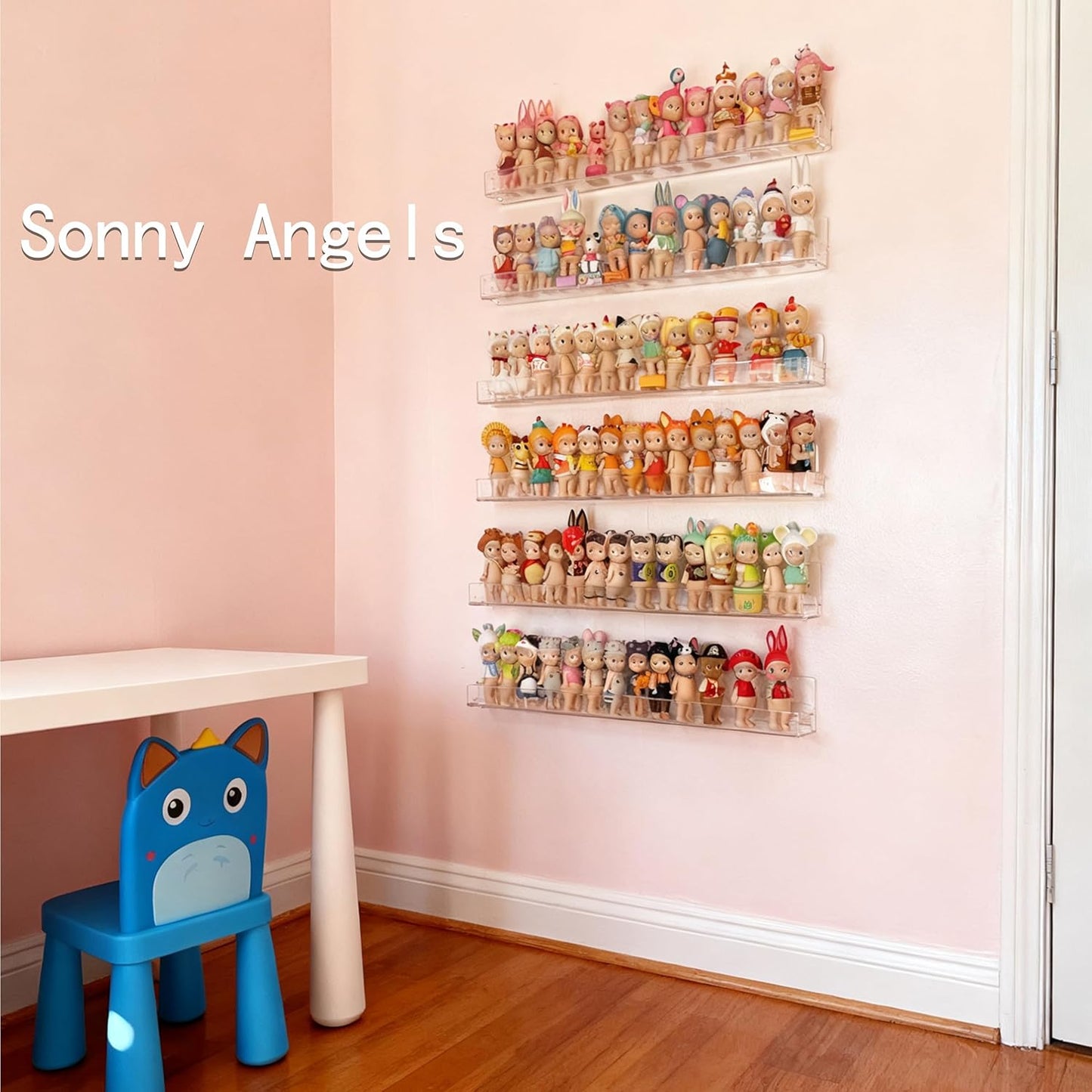 4 Pack Clear Nail Polish Rack Wall Mounted,15 inch Invisible Acrylic Floating Bookshelf,Small Toy Storage Wall Shelf Modern Picture Ledge Vinyl Record Display Shelf Holder