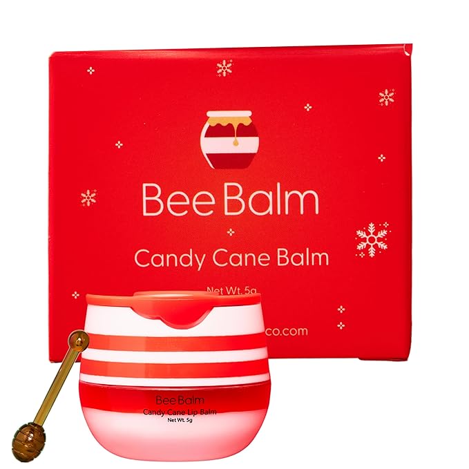 Original My Bee Balm Lip Balm - Candy Cane Hydrating Balm Honey Pot for Dry, Chapped & Cracked Lips with Propolis, Honey & Vitamin E - Soften, Smooth & Reduce Lip Lines