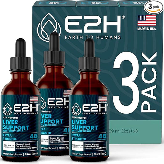 E2H Liver Support Supplement with Milk Thistle (3 Bottles)