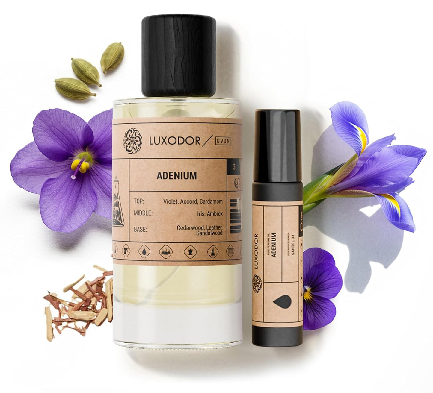 Inspired by S.antal 33 Eau De Parfum for women and men, Long Lastin, Vegan, 2-piece Bundle (Perfume Spray 3.4 fl. oz,100ml + Concentrated Perfume Oil 10ml)