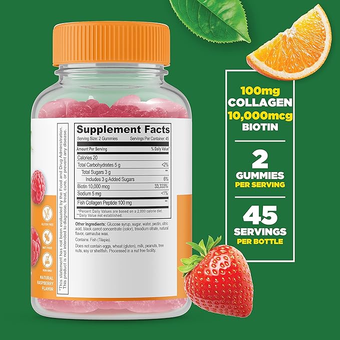 Lifeable Collagen & Biotin + Moringa Leaf, Gummies Bundle - Great Tasting, Vitamin Supplement, Gluten Free, GMO Free, Chewable Gummy