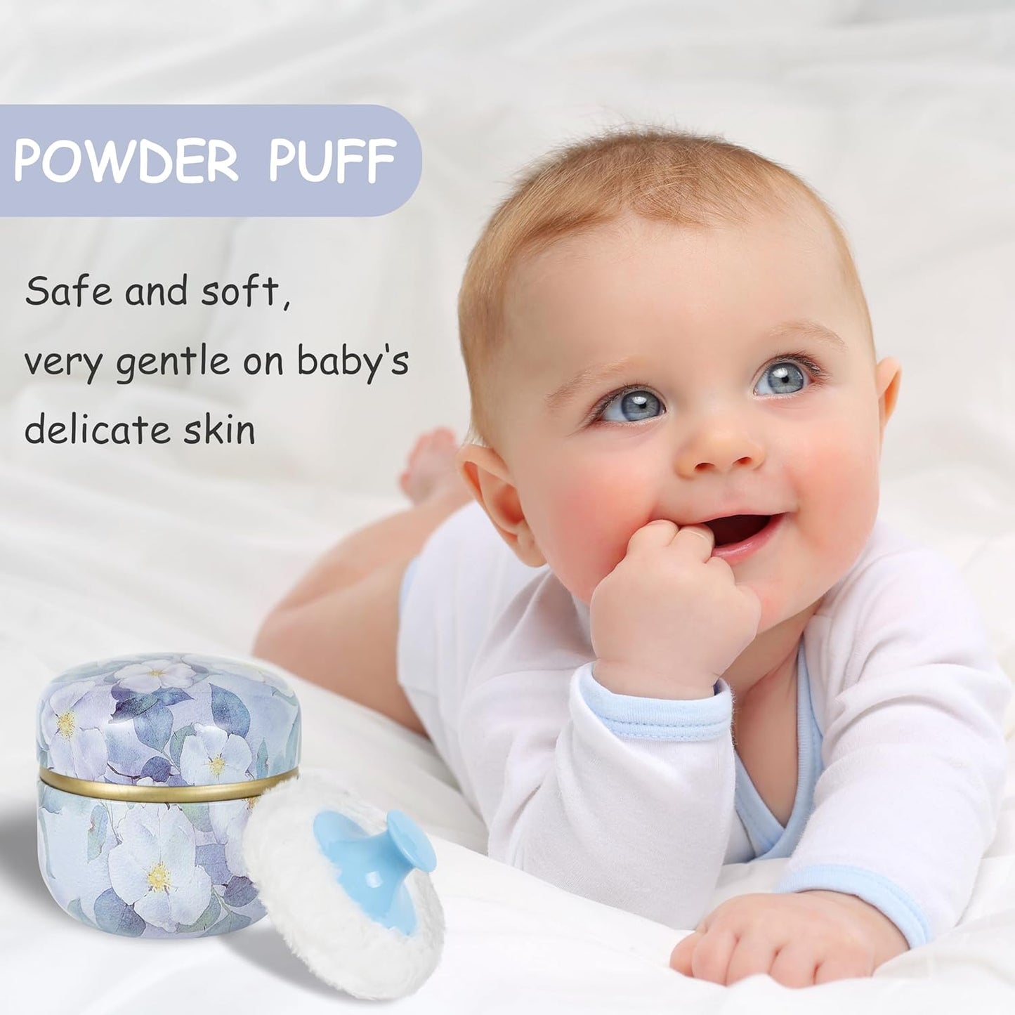 Powder Puff and Powder Container for Body Dusting Powder Case with Puff for Baby and Women,Loose Powder Containers with Puff for Travel (Midsummer Dream)