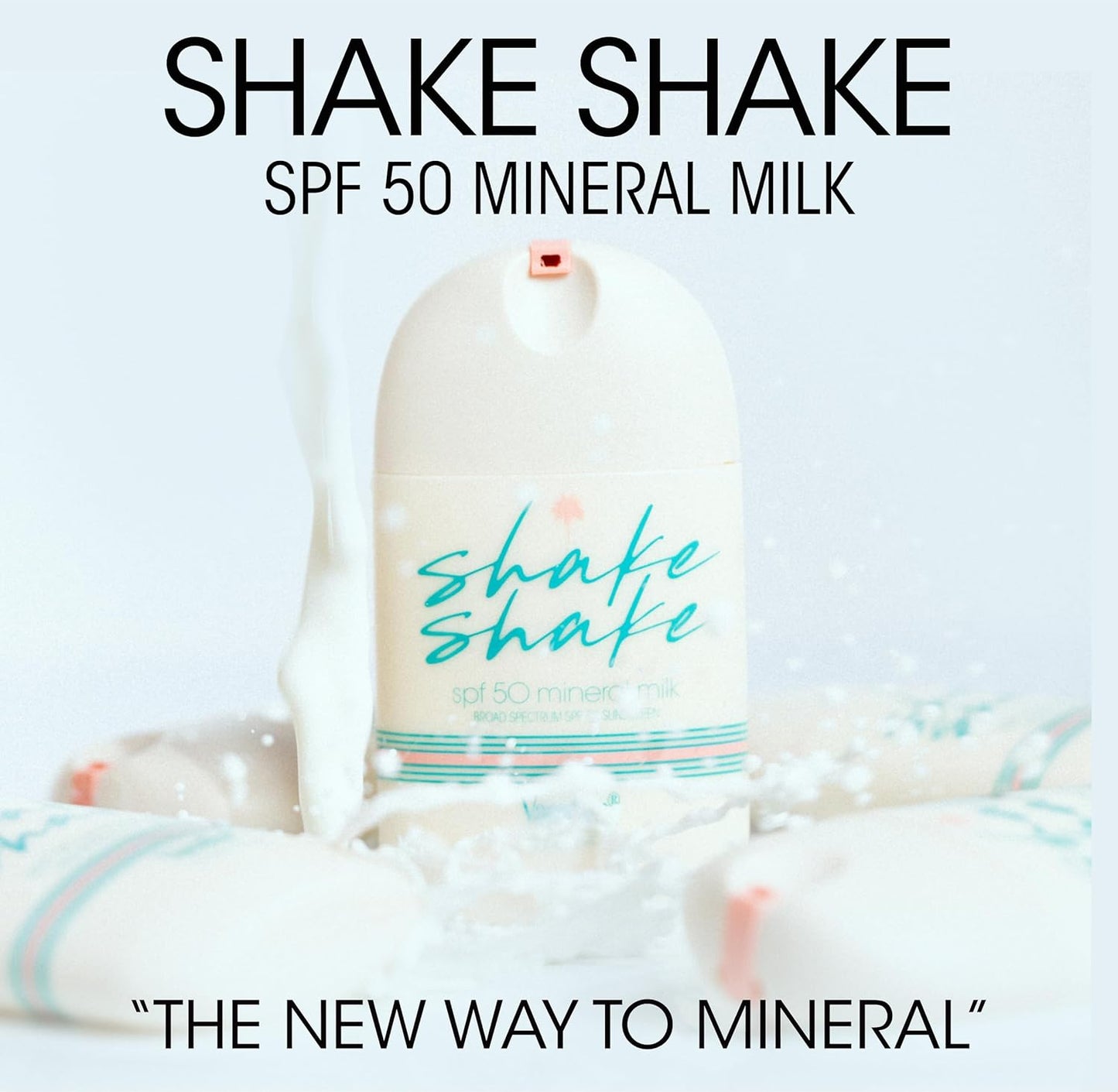 Vacation Shake Shake SPF 50 Mineral Milk Face Sunscreen, Non-Comedogenic, Streak-Free, Water-Resistant Broad Spectrum Sun Block, Non-Nano Zinc Formula, Vegan, Moisturizer with SPF, 1.7 Fl. Oz.