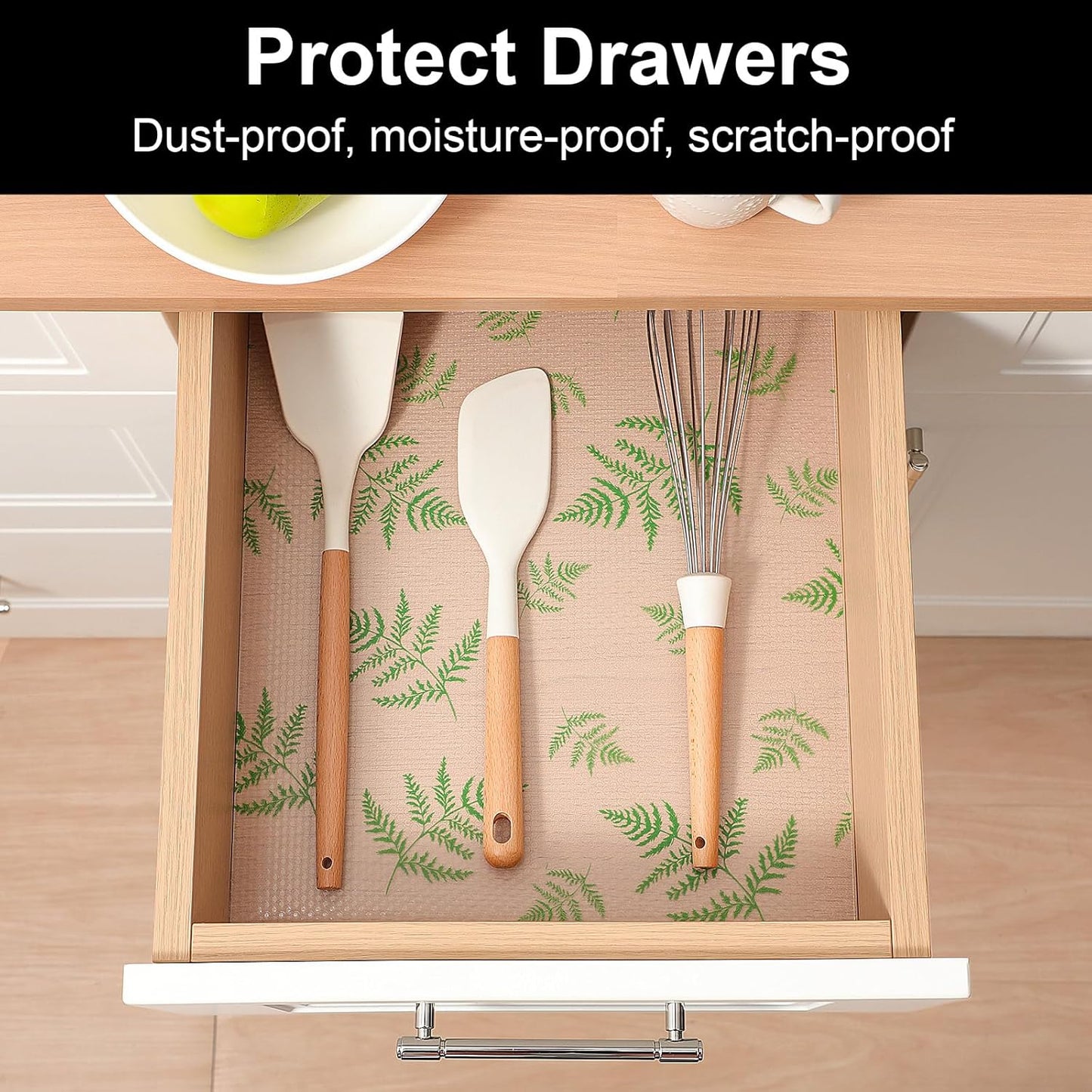 CooyesFridge Liners Shelf Liner for Kitchen Cabinets Refrigerator Liners Waterproof & Oil-Proof Kitchen Cupboard Liner Non Adhesive Drawer Mats EVA Material for Shelves