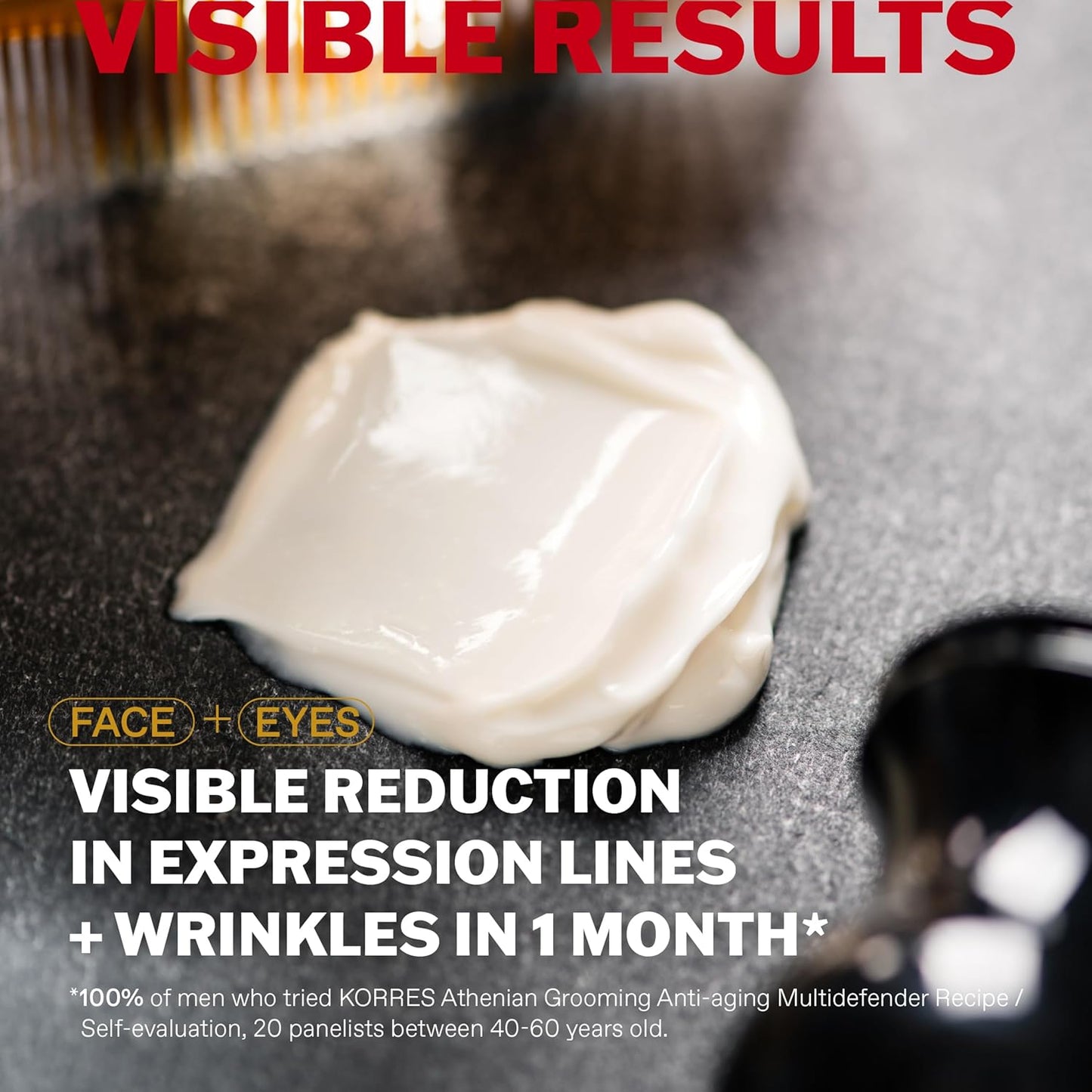 KORRES Athenian Grooming Anti-Ageing Cream for Face & Eyes, Achillea Millefolium & Baobab Leaf Extracts, Reduces Fine Lines, Smooths Wrinkles, Minimizes Eye Puffiness, Vegan, For Men, 1.69 Fl Oz