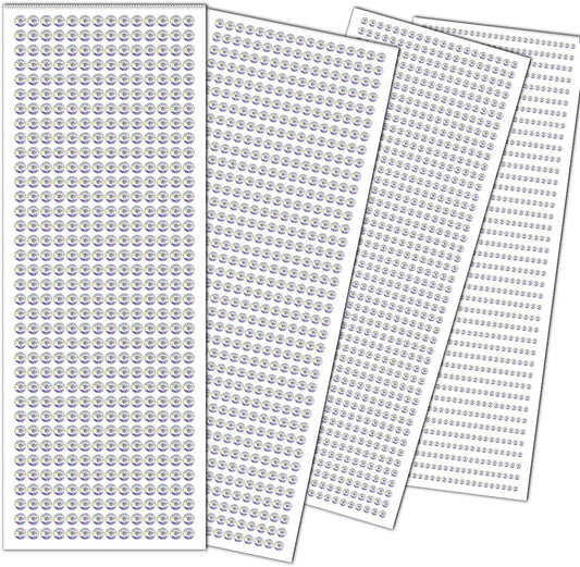 3090 Pcs 4 Sheets Rhinestone Stickers 3/4/5/6 mm Self Adhesive Craft Rhinestones Gems for Face Eyes Makeup Hair Body (AB-3/4/5/6mm)