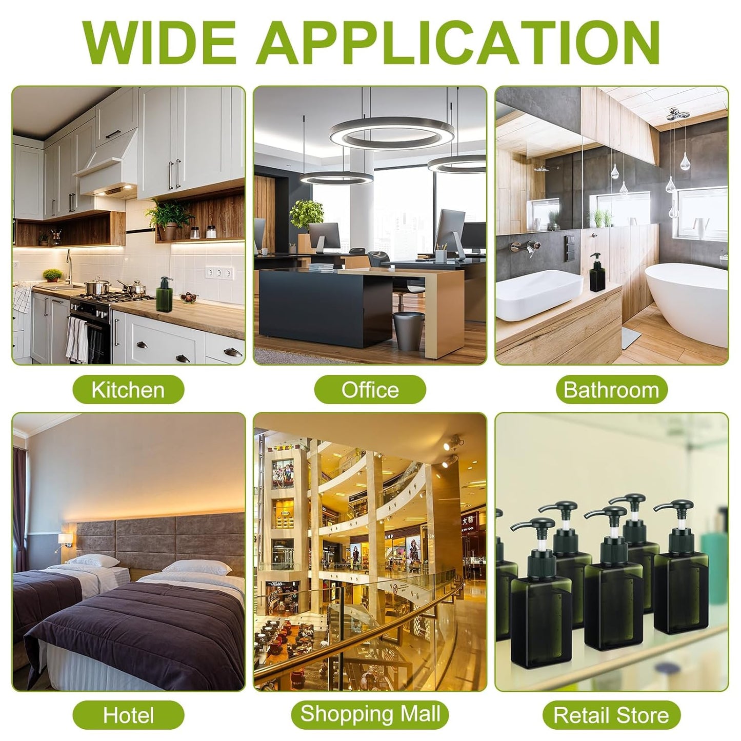 Domensi 24 Pcs 100ml /3.4 oz Pump Bottle Mini Travel Bottles Small Dispenser Containers Plastic Pump Lotion Dispenser Empty Square Travel Size Containers Toiletries (Dark Green)