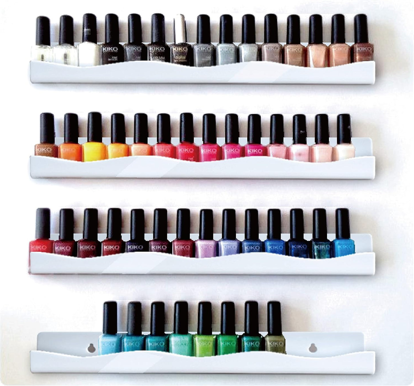 YMVV 15" Nail Polish Rack Wall Mounted Shelf,6 Pack White Acrylic Nail Polish Organizer Nail Supplies for Nail Techs,Great Display for Salons Retailers, YMVVWHITE 003