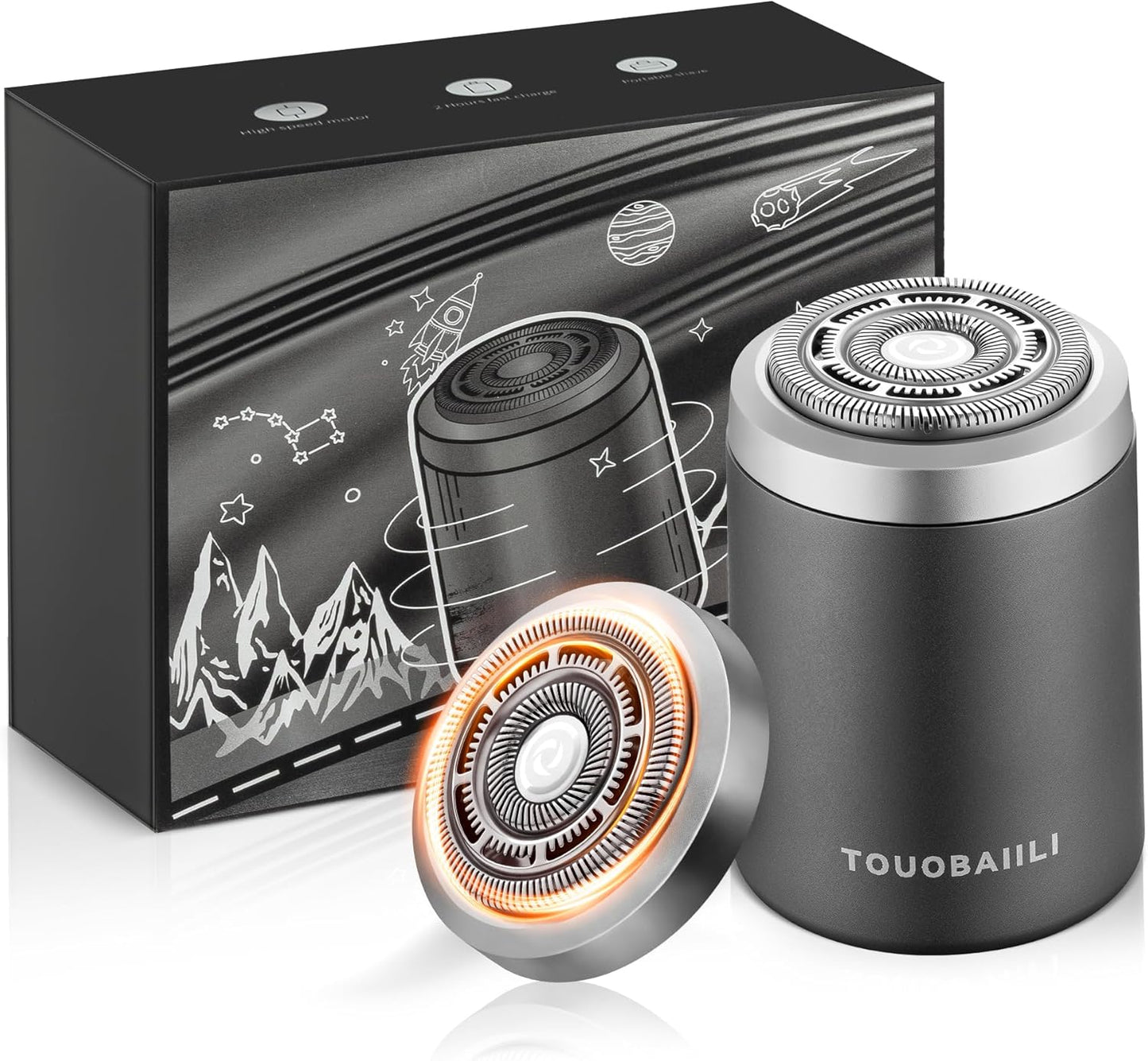 Electric Foil Shaver for Men, IPX7 Waterproof Cordless Razor – Mini Travel Shaver for Face & Body, USB-C Fast Charging, Wet/Dry Shower Use, Portable Electric Razor for Sensitive Skin