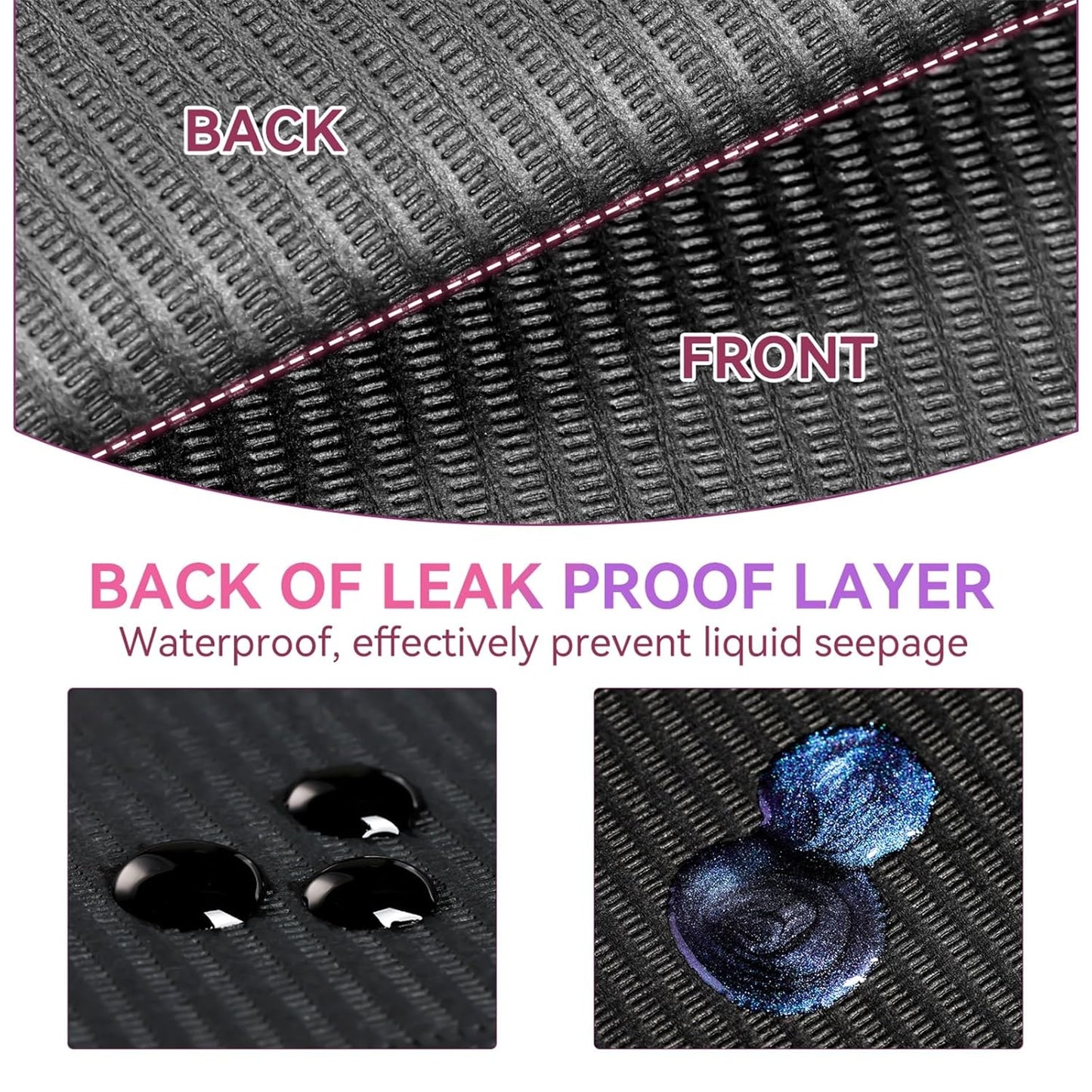 Makartt Disposable Nail Mats: 50Pcs Fordable Nail Paper Towels for Table Acrylic Practice Sheet 3 Ply Waterproof Nail Art Table Mats Clean Pads for Salon Manicure Tattoo Black