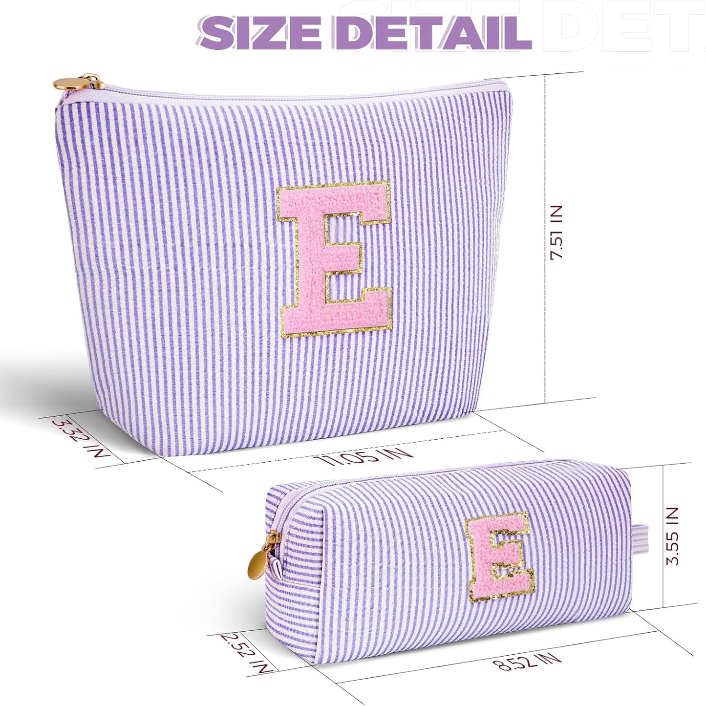 Teen Girl Travel Essentials - Birthday Gifts for Girls Teens Kids Daughter Sister Her,Cute Trendy Stuff Makeup Bag Set Cosmetic Bag - Lavender,E