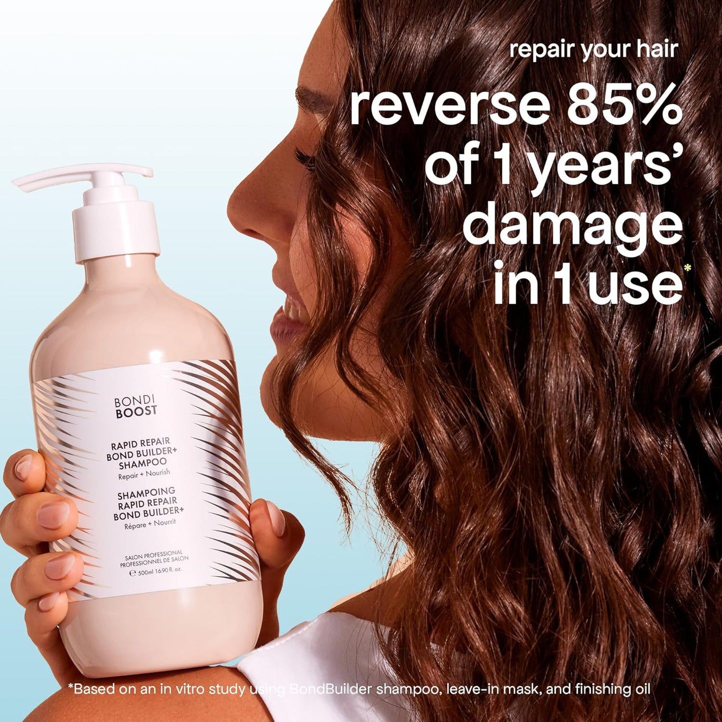 BONDIBOOST Rapid Repair Bond Builder + Shampoo for Damaged Hair [16.90 fl oz], Strengthening Formula for Restoring + Rebuilding Hair, Deep Conditioning + Nourishing Treatment for Healthier Results