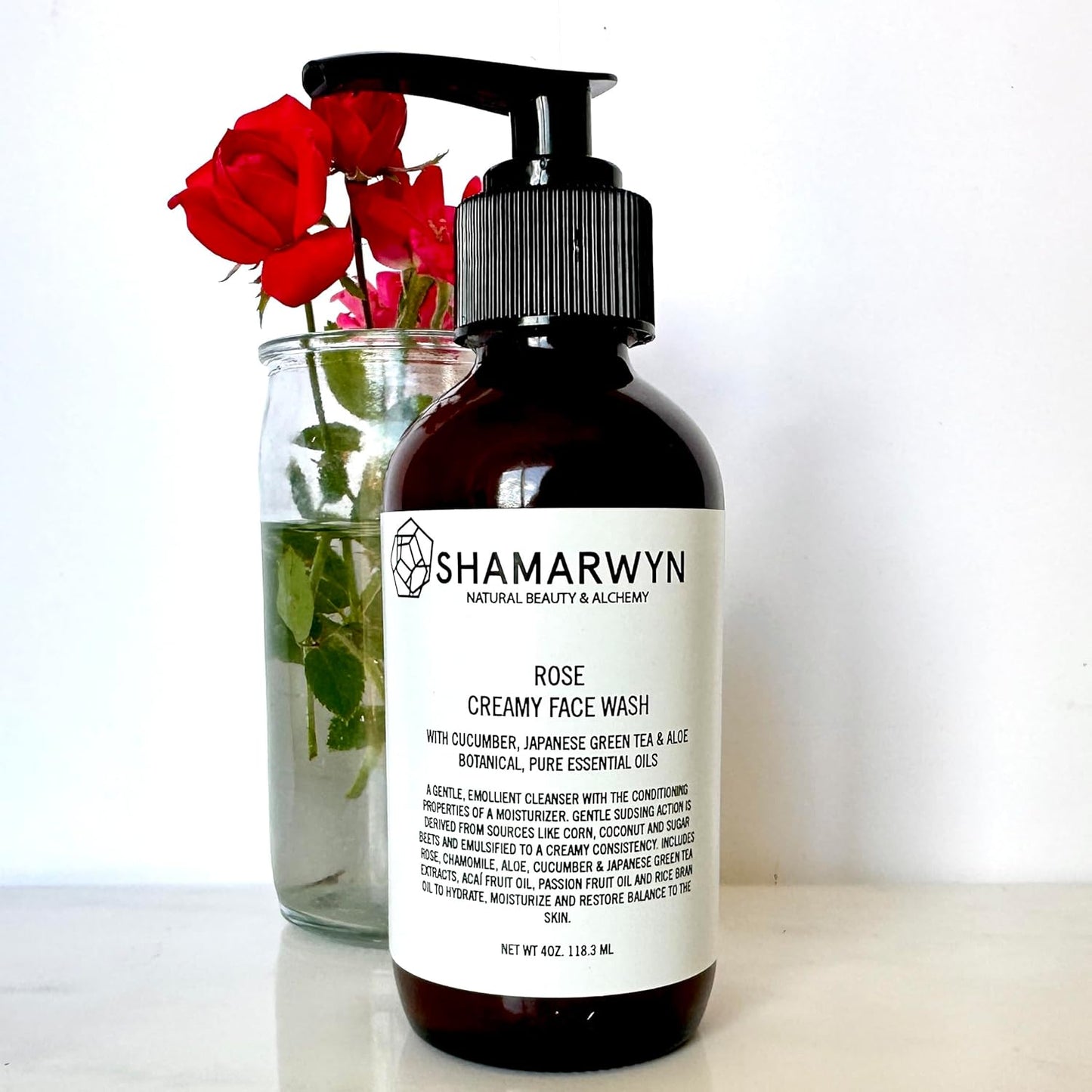 Rose Skin Care Set – Creamy Botanical Face Wash & Hydrating Facial Toner – Natural-Organic Duo for Cleansing, Toning & Nourishing – Ideal for Sensitive & Mature Skin, 4oz Each