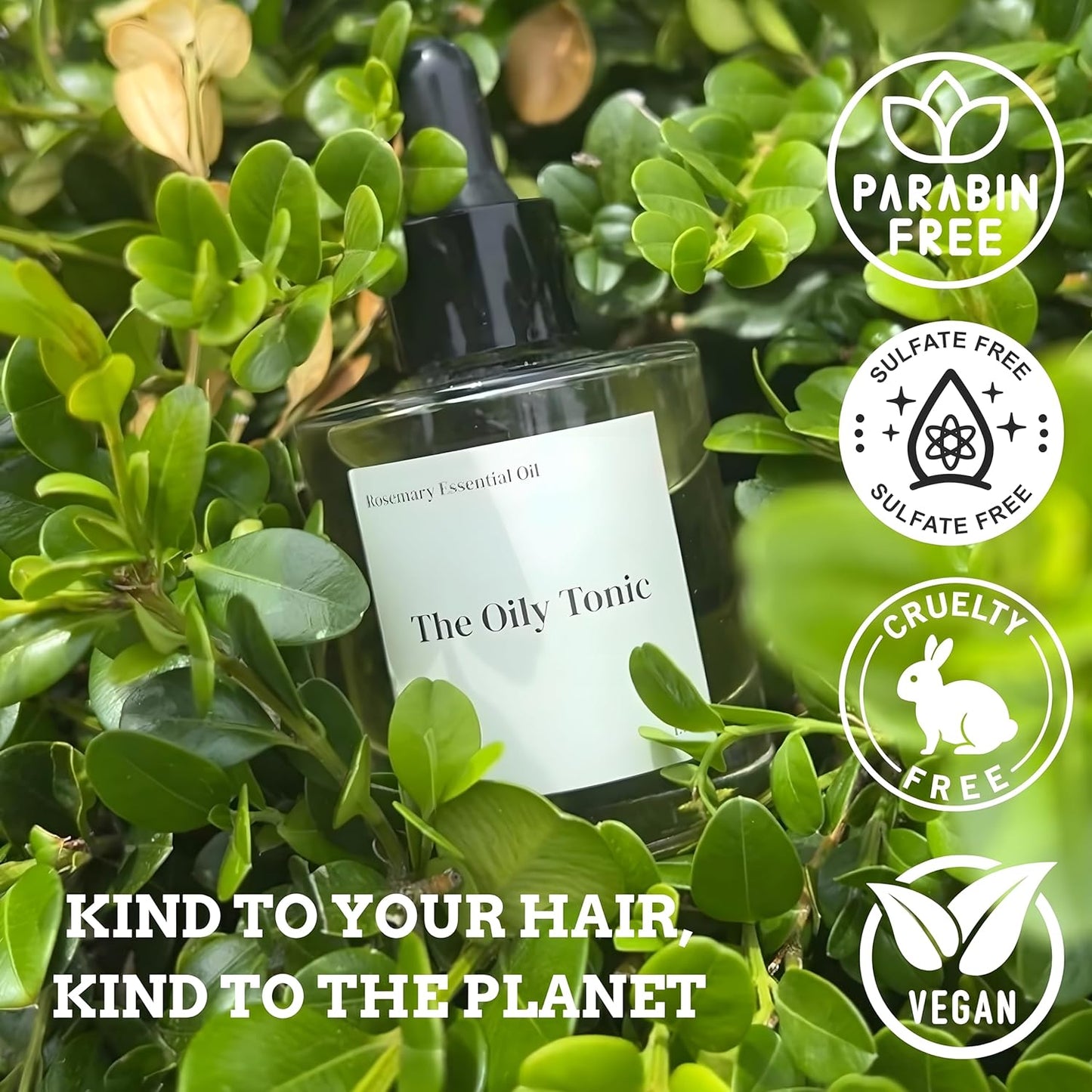 Rosemary Revival Oil Organic – Nourishing Hair & Scalp Oil – Hydrating Botanical Blend with Vitamin E – Conditions, Softens & Adds Shine – Hair Serum for Dry or Damaged Hair – 1.7oz – The Oily Tonic